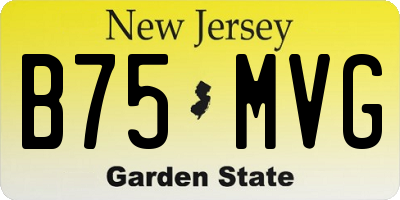 NJ license plate B75MVG