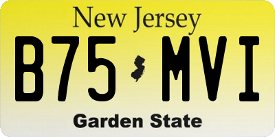 NJ license plate B75MVI