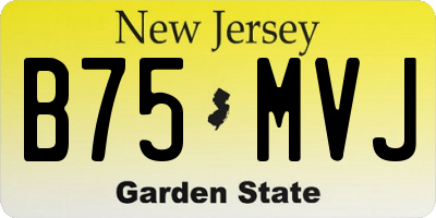 NJ license plate B75MVJ