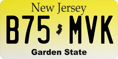 NJ license plate B75MVK