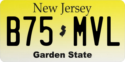 NJ license plate B75MVL