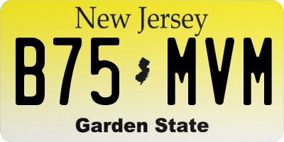 NJ license plate B75MVM