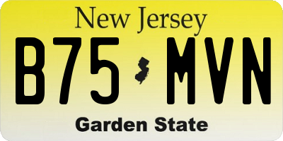 NJ license plate B75MVN