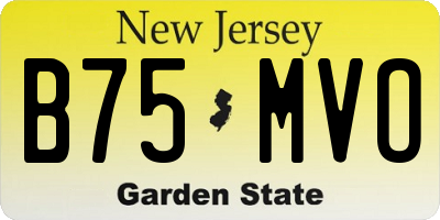 NJ license plate B75MVO