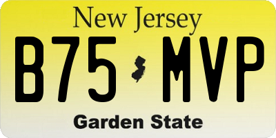 NJ license plate B75MVP