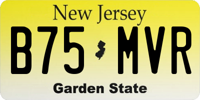 NJ license plate B75MVR