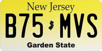 NJ license plate B75MVS