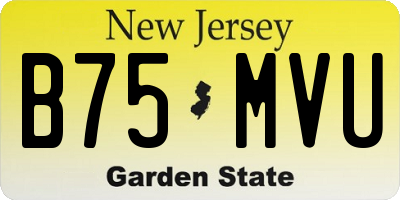 NJ license plate B75MVU