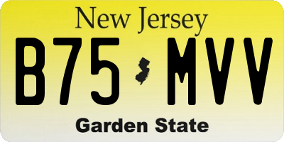 NJ license plate B75MVV