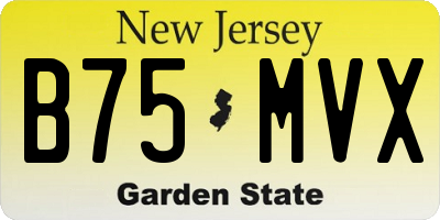 NJ license plate B75MVX