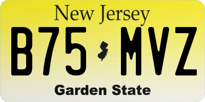 NJ license plate B75MVZ