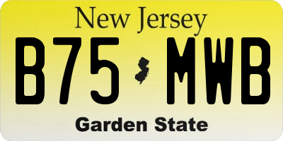 NJ license plate B75MWB