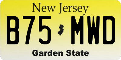NJ license plate B75MWD