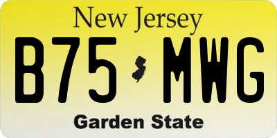 NJ license plate B75MWG