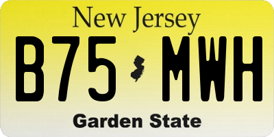 NJ license plate B75MWH