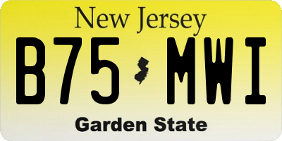 NJ license plate B75MWI