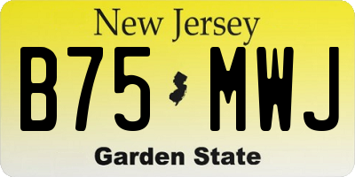 NJ license plate B75MWJ