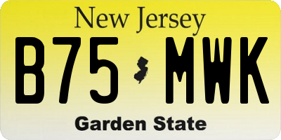 NJ license plate B75MWK