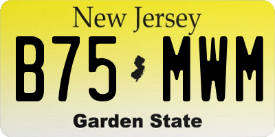 NJ license plate B75MWM