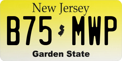 NJ license plate B75MWP