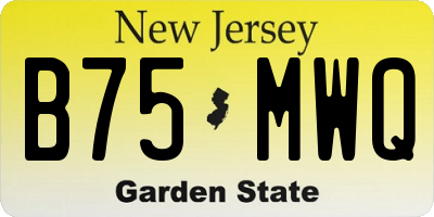 NJ license plate B75MWQ