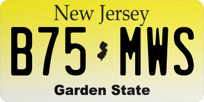NJ license plate B75MWS
