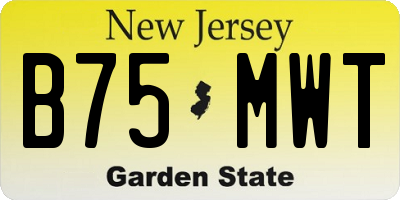 NJ license plate B75MWT