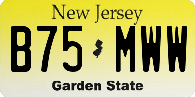 NJ license plate B75MWW