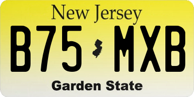 NJ license plate B75MXB