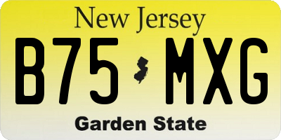 NJ license plate B75MXG