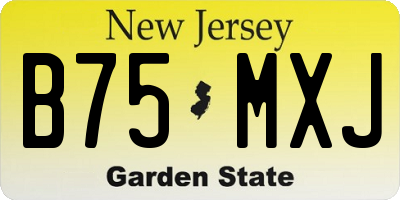 NJ license plate B75MXJ