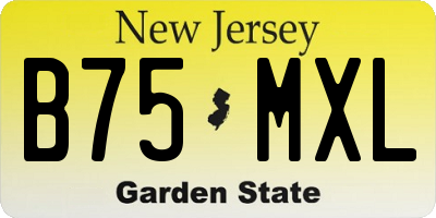 NJ license plate B75MXL