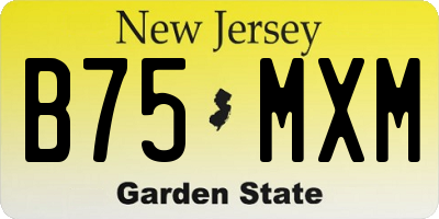 NJ license plate B75MXM