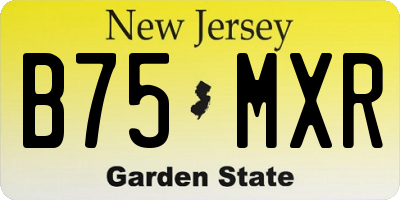 NJ license plate B75MXR