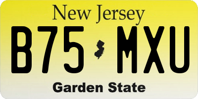 NJ license plate B75MXU