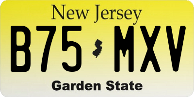 NJ license plate B75MXV