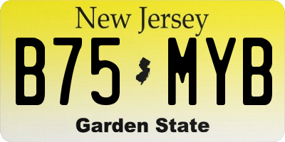 NJ license plate B75MYB