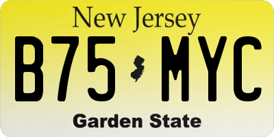 NJ license plate B75MYC