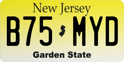 NJ license plate B75MYD