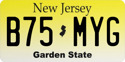 NJ license plate B75MYG