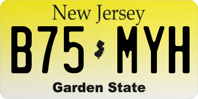 NJ license plate B75MYH