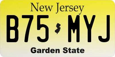 NJ license plate B75MYJ