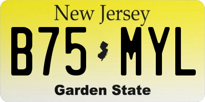 NJ license plate B75MYL