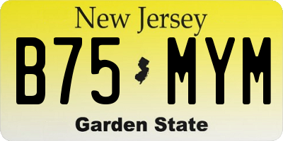 NJ license plate B75MYM