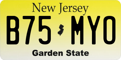 NJ license plate B75MYO