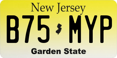 NJ license plate B75MYP
