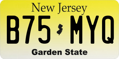 NJ license plate B75MYQ