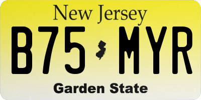 NJ license plate B75MYR