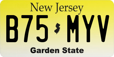 NJ license plate B75MYV