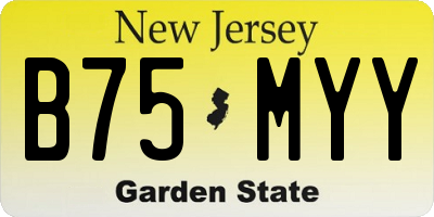 NJ license plate B75MYY